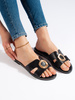 Black Flat Slides
