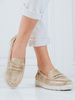 Mokasyny damskie złote z elastyczną podeszwą