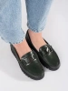 Dark green platform loafers