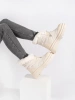 Cozy Beige Snow Boots with White Fur on Platform