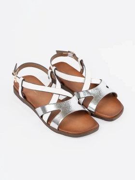 Flat white sandals Sergio Leone