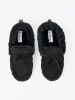 Soft, Black Moccasin Slippers with Bow