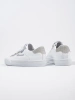 Children's White Sneakers with Silver Glitter