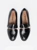 Black patent loafers with pearls