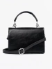 Black small women's handbag with handle and strap
