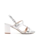 Silver Block Heel Sandals Sergio Leone