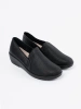 Women's black platform loafers