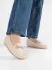 Beige wedge loafers