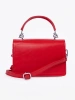 Red small women's handbag with handle and strap