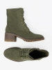 Green Women's Lace-up Ankle Boots
