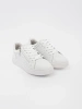 White leather platform sneakers