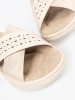 Light beige platform mules