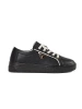 Black leather sneakers with thick sole