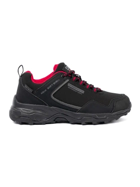 Buty trekkingowe damskie DK Waterproof czarne z czerwonymi wstawkami