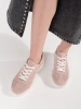 Light pink perforated natural leather sneakers