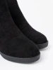 Black Suede Ankle Boots with Elastic Insert
