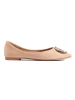Beige Suede Ballet Flats