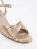 Gold elegant block heel sandals