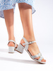Shimmering Grey Sandals by Sergio Leone