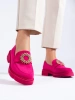 Zamszowe półbuty damskie fuksjowe