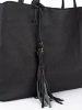 Large Black Tassel Handbag