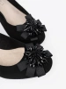 Black Women's Pumps with Decorative Flower