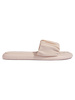 Pleated Beige Slip-On Sandals