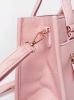 Light pink satchel bag with decorative zipper