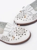 White perforated leather shoes