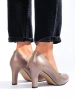 Classic Dark Beige Block Heel Pumps