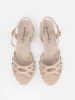 Beige sandals with leather insole