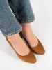 Brown Suede Block Heel Pumps