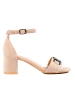 Potocki Beige Suede Heeled Sandals