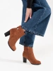 Brown Suede Block Heel Ankle Boots