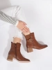 Charming Brown Buckle Boots with Heels