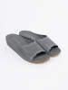Leather Gray Slides