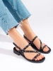 Potocki Studded Black Gladiator Sandals