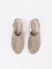 Beige suede high heel sandals