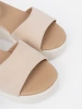 Light beige women's wedge sandals