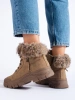 Cozy Brown Boots with Faux Fur Trim