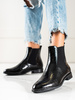 Sergio Leone Black Patent Chelsea Boots