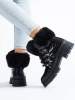 Cozy Black Faux Fur Ankle Boots