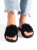 Black Floral Slide Sandals