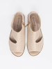 Golden cut-out sandals with flat sole