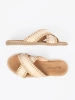 Beige Women's Woven Mules