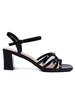 Black Elegant Low Heel Sandals by Sergio Leone