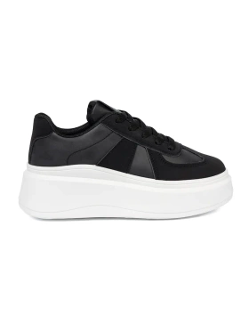 Classic Black Sneakers with Thick Soles