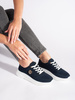 Navy Leather Platform Sneakers
