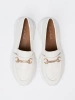 White Moccasins with Decorative Gold Element