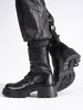 High Black Buckle Boots
